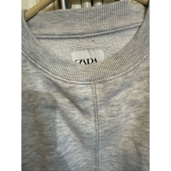 Zara Kids Crew Neck Long Sleeve Pullover Sweatshirt Heathered Gray Size 9-10 - Picture 5 of 10